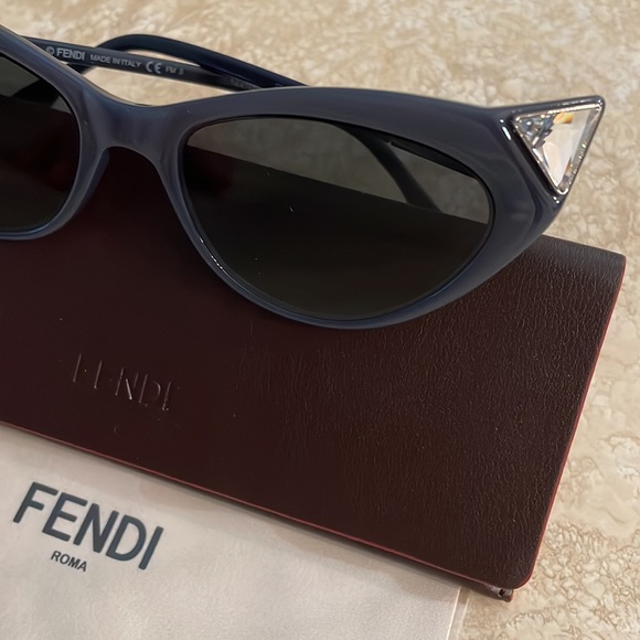 Fendi Blue Crystal Cat EyeSunglasses main image 14